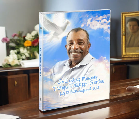 Peace 3-Ring Book Binder Memorial Funeral Guest Book