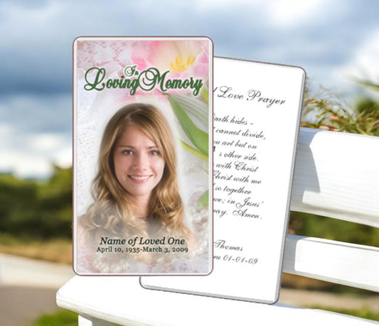 Pearls Funeral Prayer Card Template