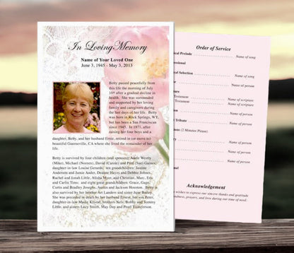 Pearls Funeral Flyer Template - The Funeral Program Site