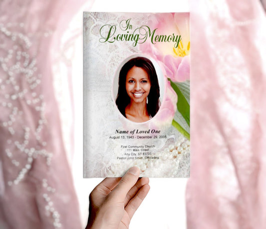 Pearls Funeral Program Template - The Funeral Program Site