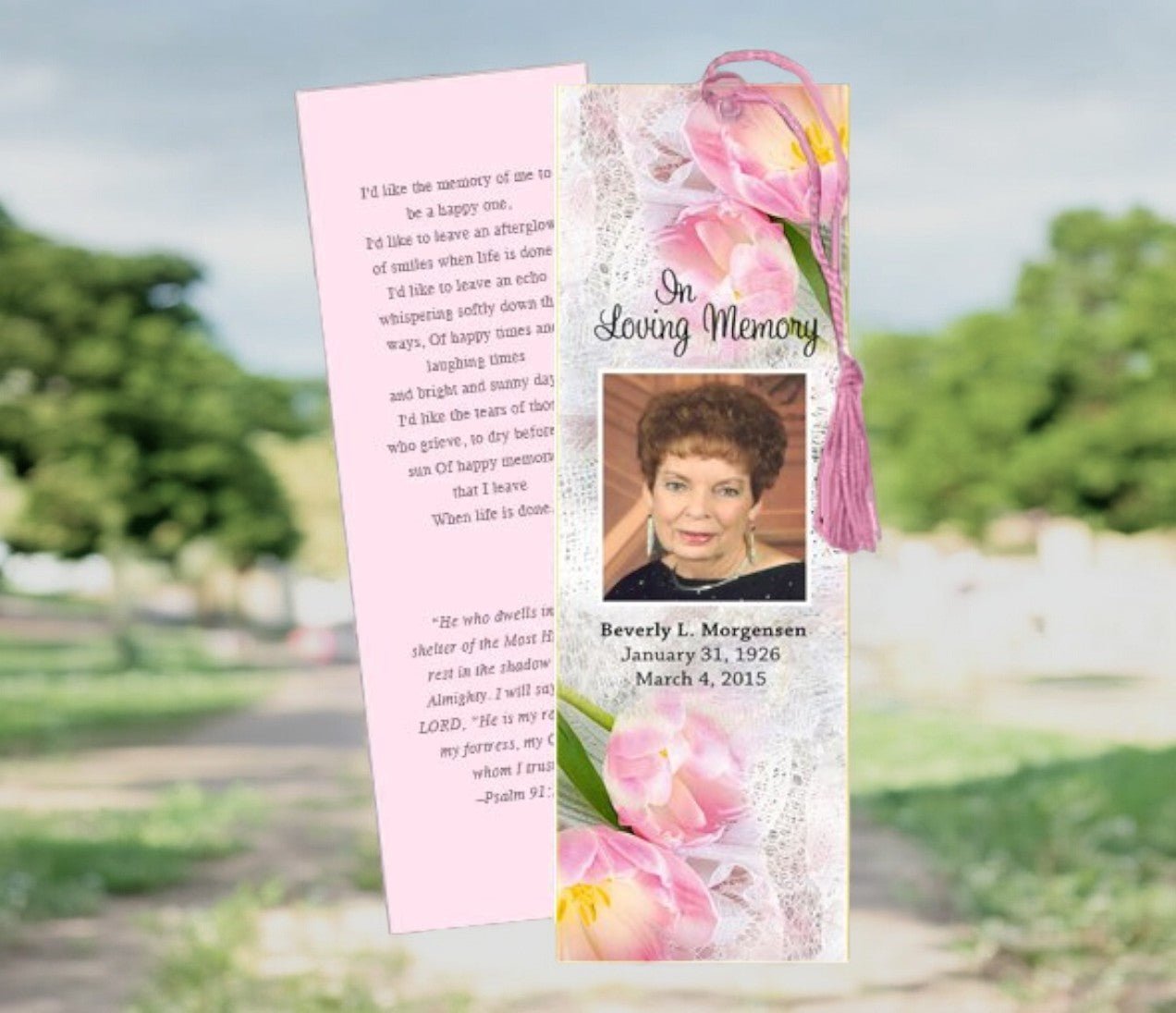 Pearls Memorial Bookmark Template - The Funeral Program Site