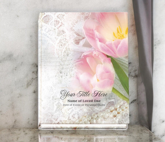 Pearls Perfect Bind Memorial Funeral Guest Book - The Funeral Program Site