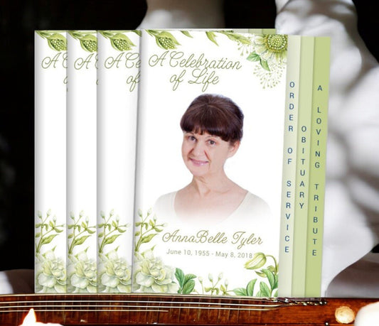 Perennial 8 - Sided Graduated Funeral Program Design & Print (Pack 50) - The Funeral Program Site