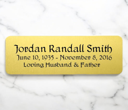 Personalized 1 x 3 Rectangle Flexible Plate - The Funeral Program Site