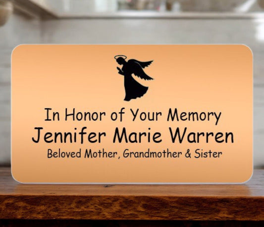 Personalized 2 x 3 Flexible Memorial Urn Plate - The Funeral Program Site