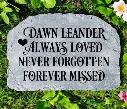 Personalized Always Loved Memorial Garden Stone - The Funeral Program Site