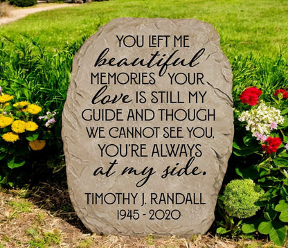 Personalized Beautiful Memories Memorial Garden Stone - The Funeral Program Site