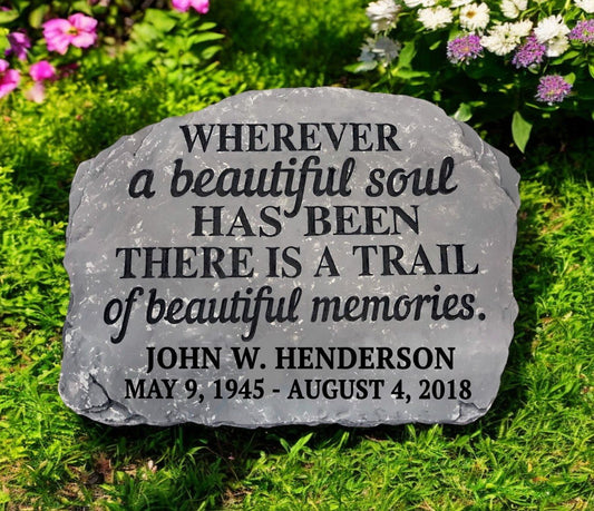 Personalized Beautiful Soul Memorial Garden Stepping Stone - The Funeral Program Site