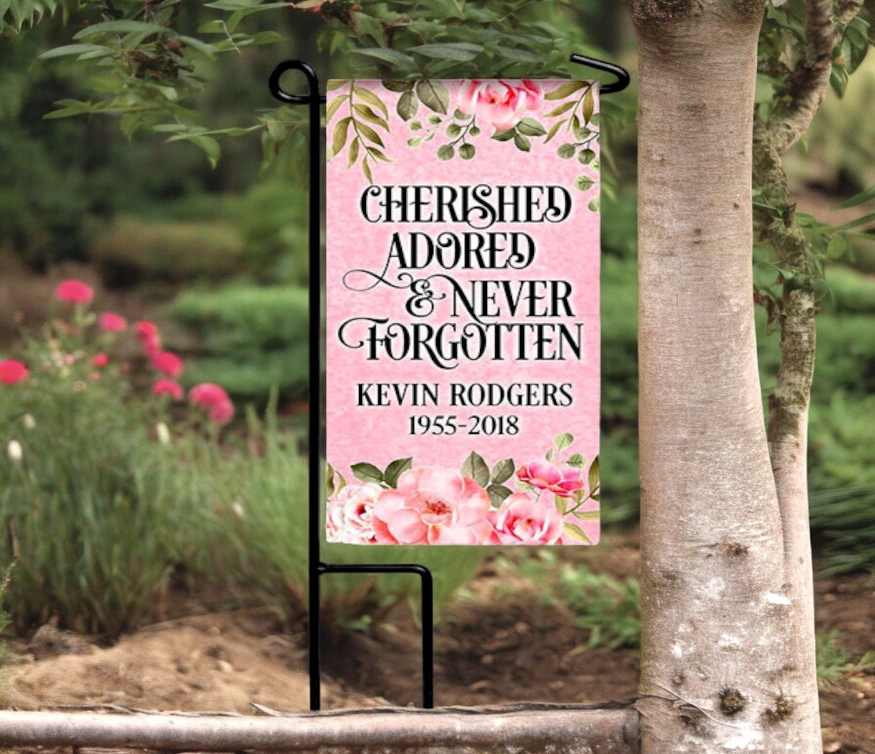 Personalized Cherished Memorial Garden or Cemetery Flag - The Funeral Program Site