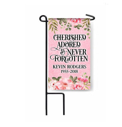 Personalized Cherished Memorial Garden or Cemetery Flag - The Funeral Program Site