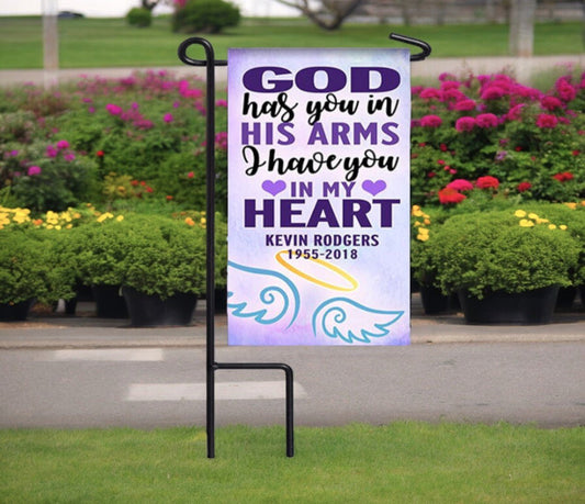 Personalized God Has You Memorial Garden or Cemetery Flag - The Funeral Program Site