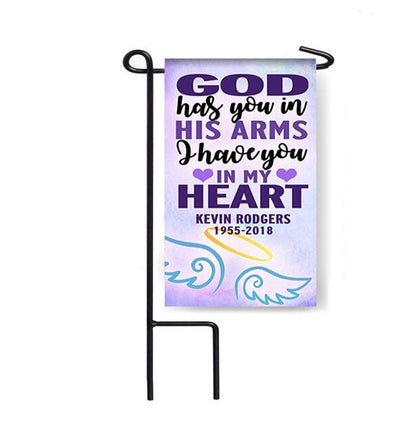 Personalized God Has You Memorial Garden or Cemetery Flag - The Funeral Program Site