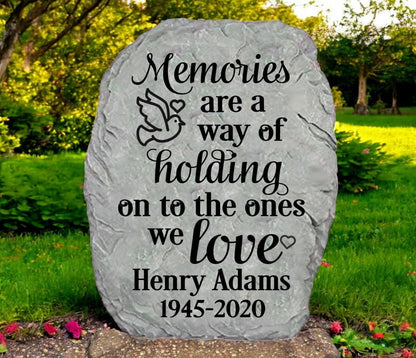 Personalized Holding Memories Memorial Garden Stone - The Funeral Program Site