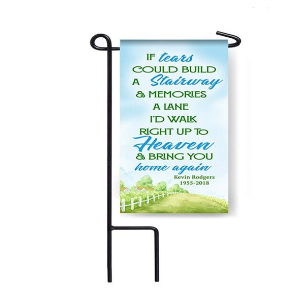 Personalized If Tears Stairway Memorial Garden or Cemetery Flag - The Funeral Program Site