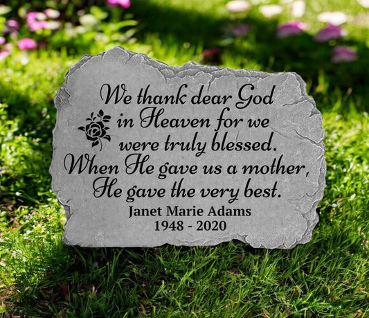 Personalized Mother Memorial Garden Stone - The Funeral Program Site