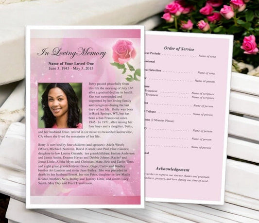 Petals Funeral Flyer Template - The Funeral Program Site