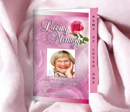 Petals 4-Sided Graduated Funeral Program Template