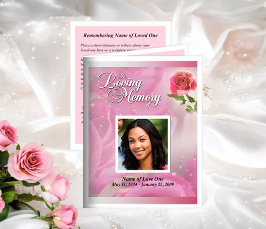 Petals Small Memorial Card Template