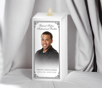 Pillar Border Dancing Wick LED Memorial Candle