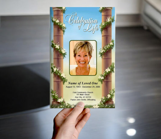 Pillars Funeral Program Template