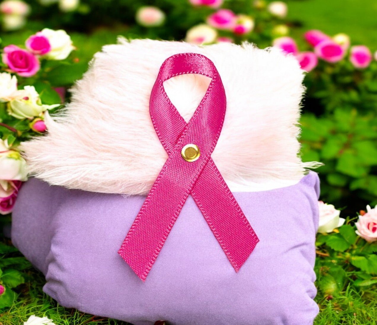 Pink Cancer Ribbon, Awareness Ribbons (No Personalization) - Pack of 10 - The Funeral Program Site