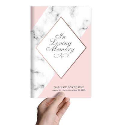 Pink Marble Funeral Program Template - The Funeral Program Site