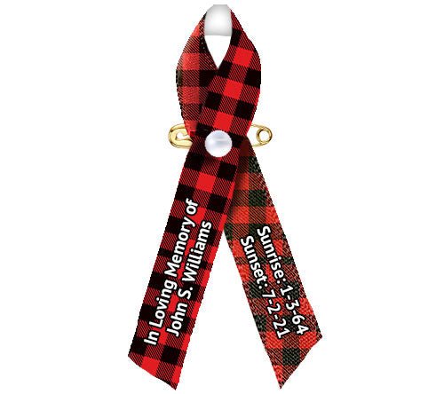 Plaid Custom Awareness Ribbon - Pack of 10