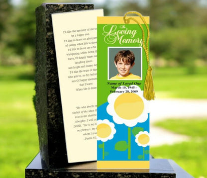 Playful Memorial Bookmark Template - The Funeral Program Site