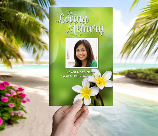 Plumeria Funeral Program Template - The Funeral Program Site