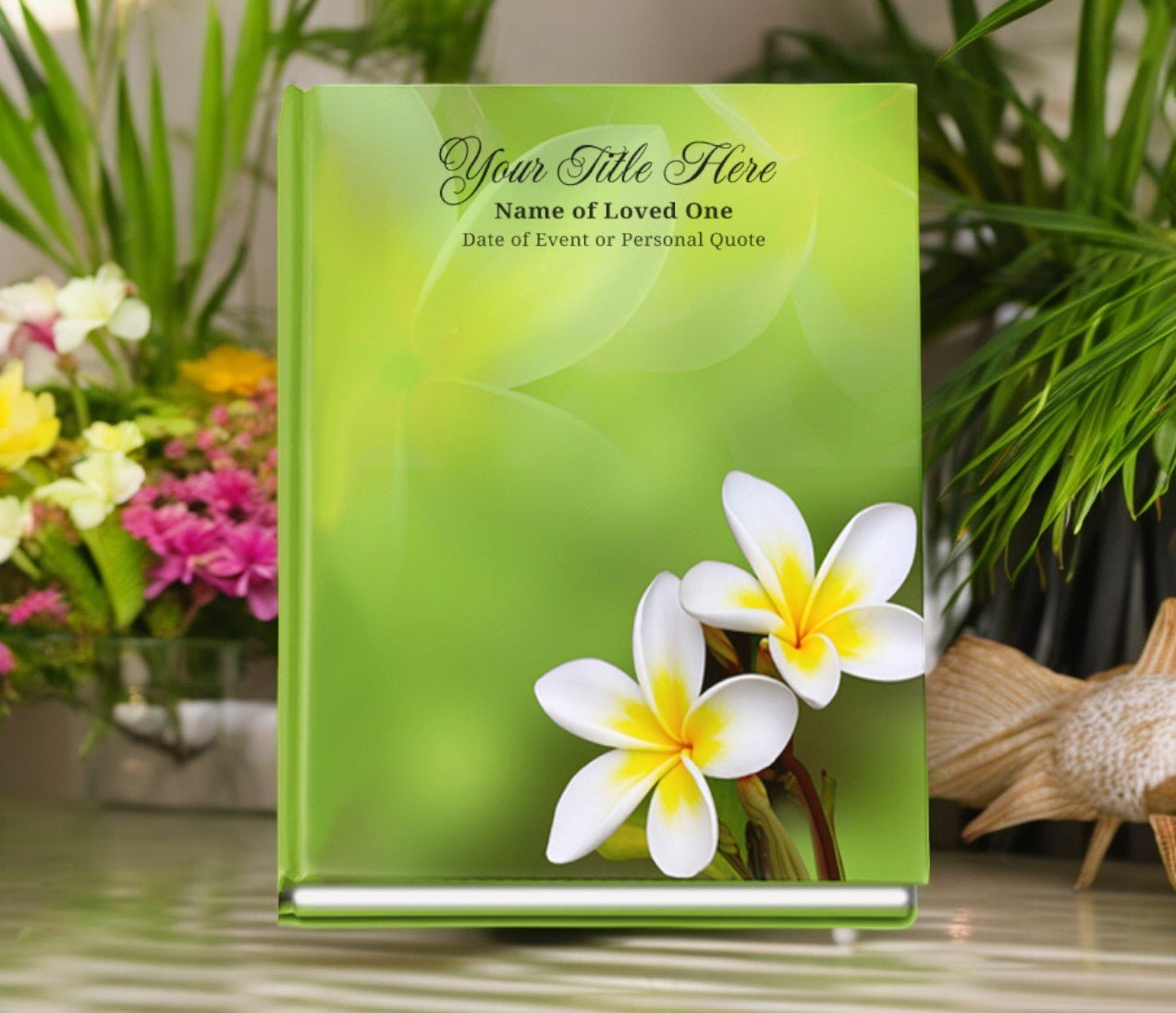 Plumeria Perfect Bind Memorial Funeral Guest Book - The Funeral Program Site