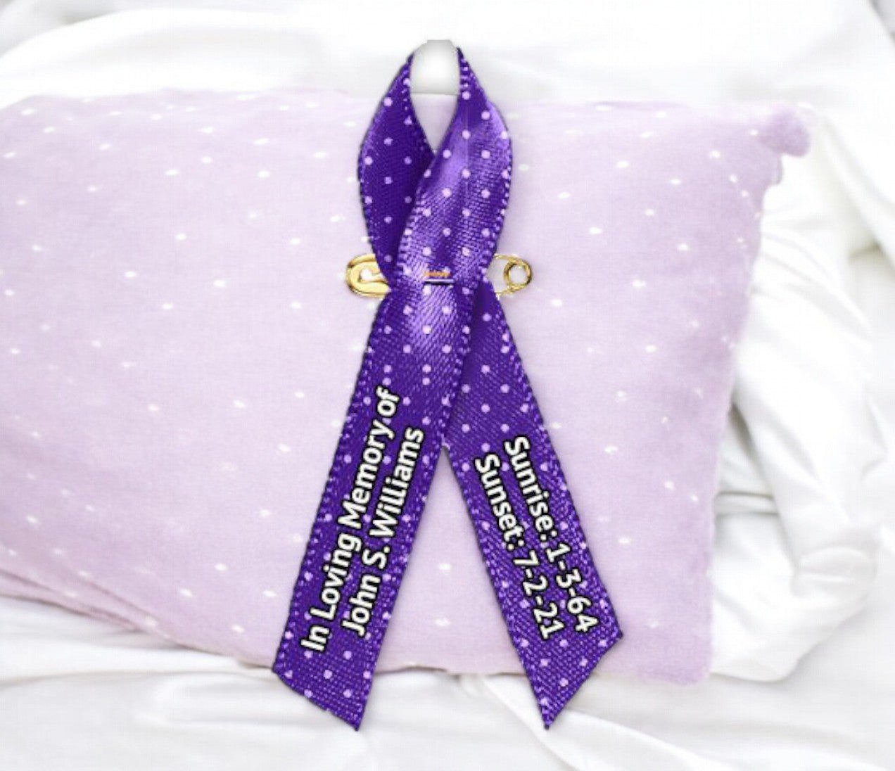 Polka Dots Custom Awareness Ribbon - Pack of 10 - The Funeral Program Site