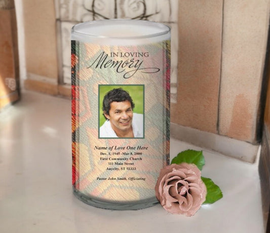 Poncho Personalized Glass Memorial Candle