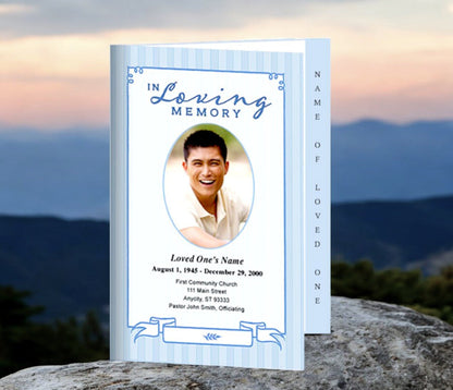 Posy 4 - Sided Graduated Funeral Program Template - The Funeral Program Site