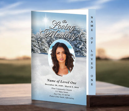 Powder 4-Sided Graduated Funeral Program Template