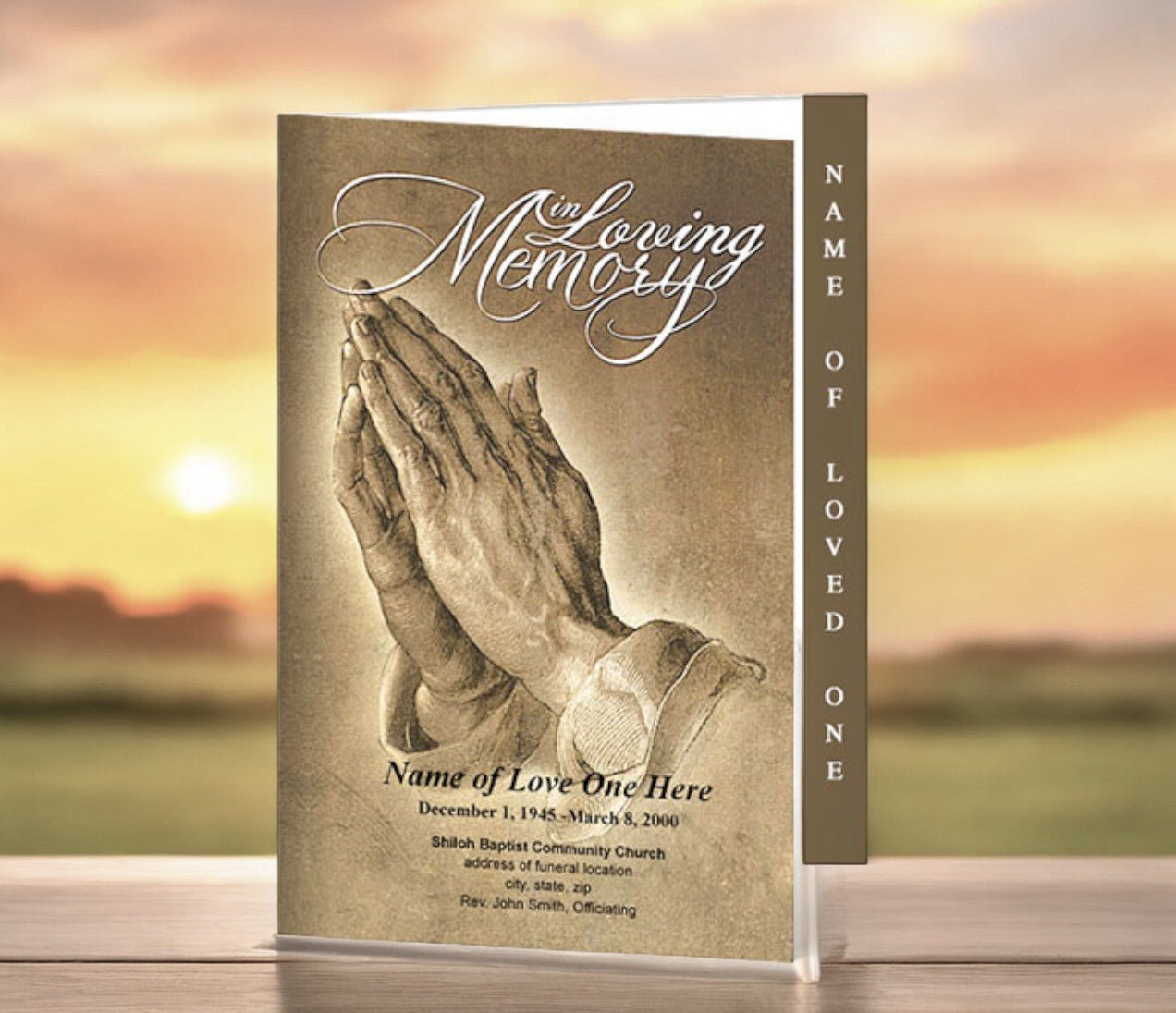 Prayer 4 - Sided Graduated Funeral Program Template - The Funeral Program Site