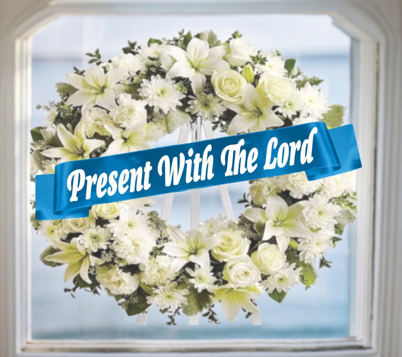 Present With The Lord Funeral Ribbon Banner For Flowers