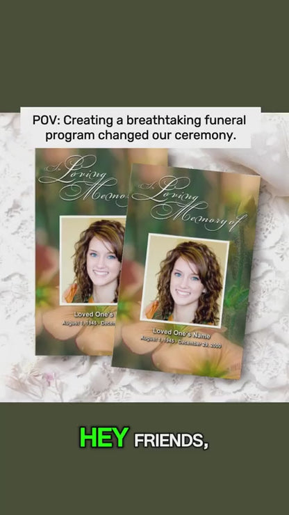 Floral Funeral Program Template