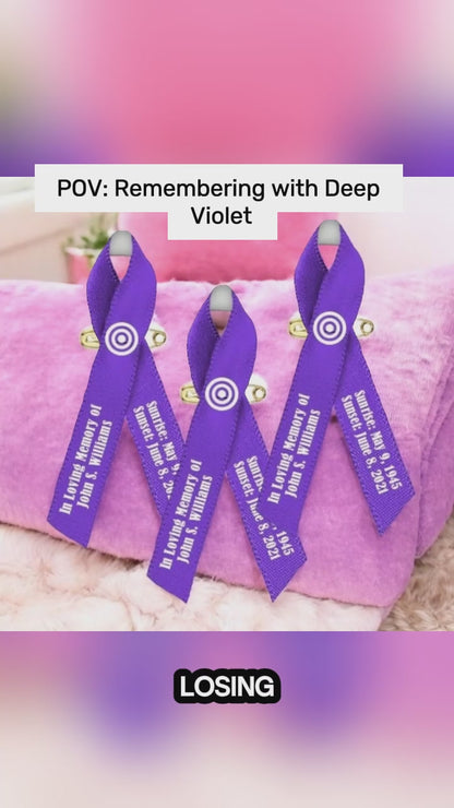 Hodgkin Lymphoma Cancer Ribbon Personalized (Violet) - Pack of 10