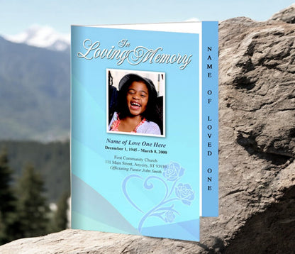 Princess 4 - Sided Graduated Funeral Program Template - The Funeral Program Site