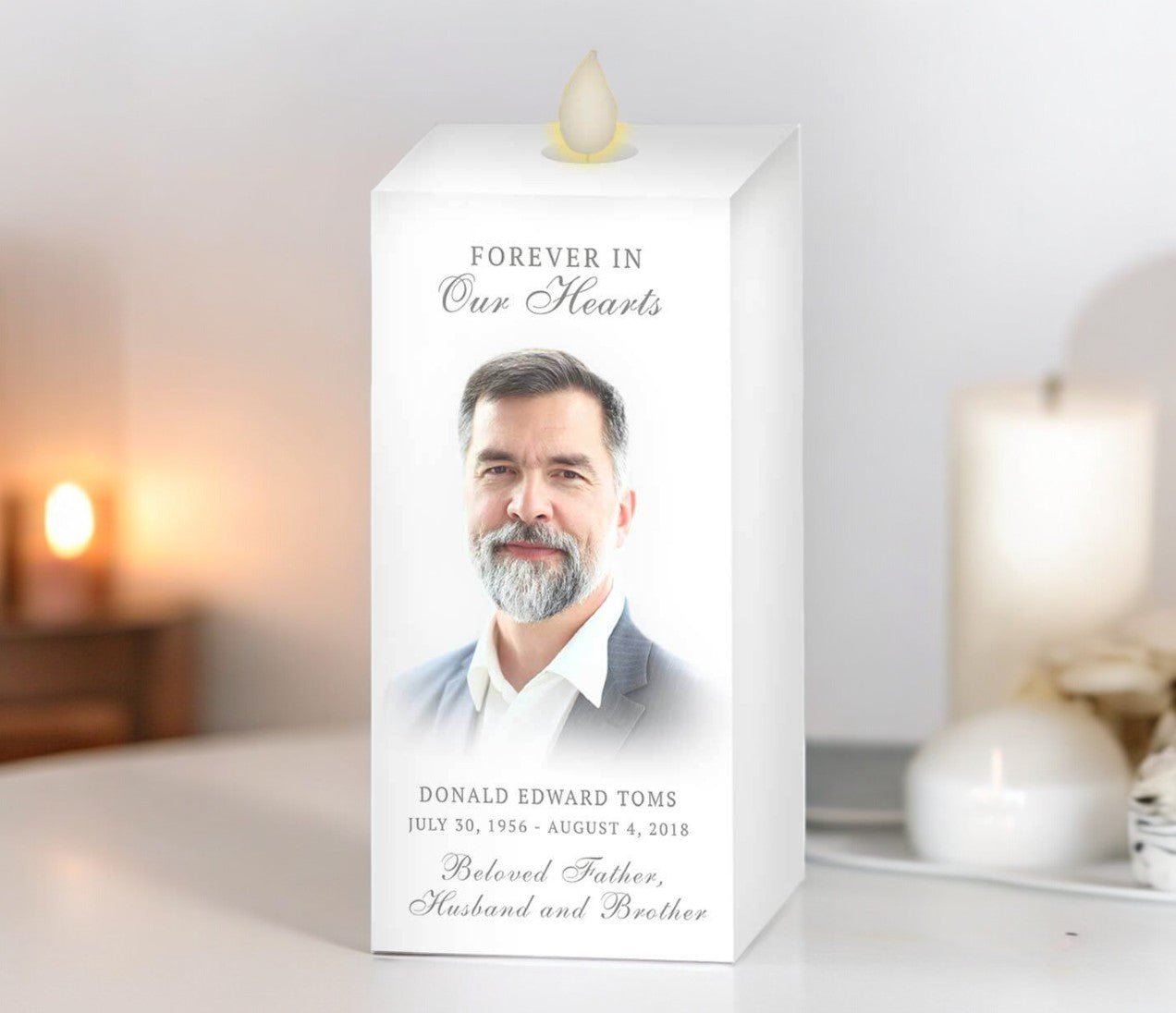 Principle Square Dancing Wick LED Memorial Candle - The Funeral Program Site