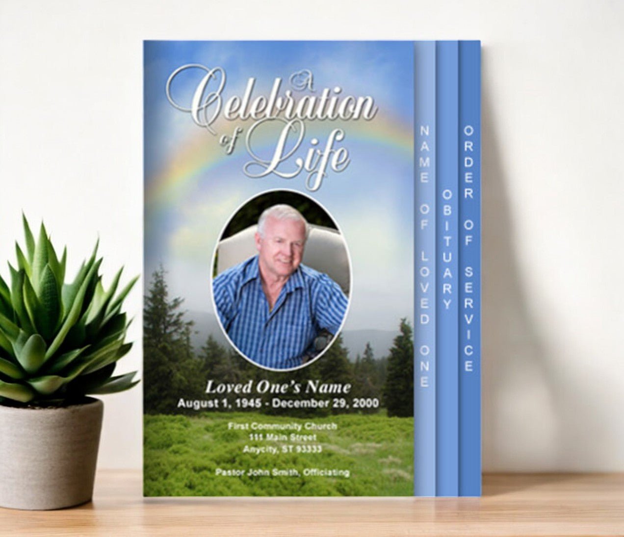 Promise 8 - Sided Funeral Graduated Program Template - The Funeral Program Site