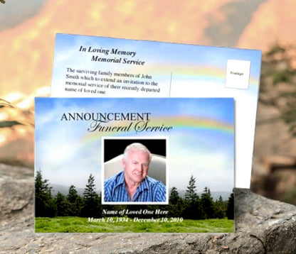 Promise Funeral Announcement Postcard Template - The Funeral Program Site