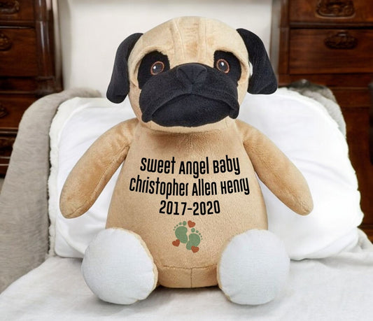 Pug Doggie Memorial Stuffed Animal-Urn