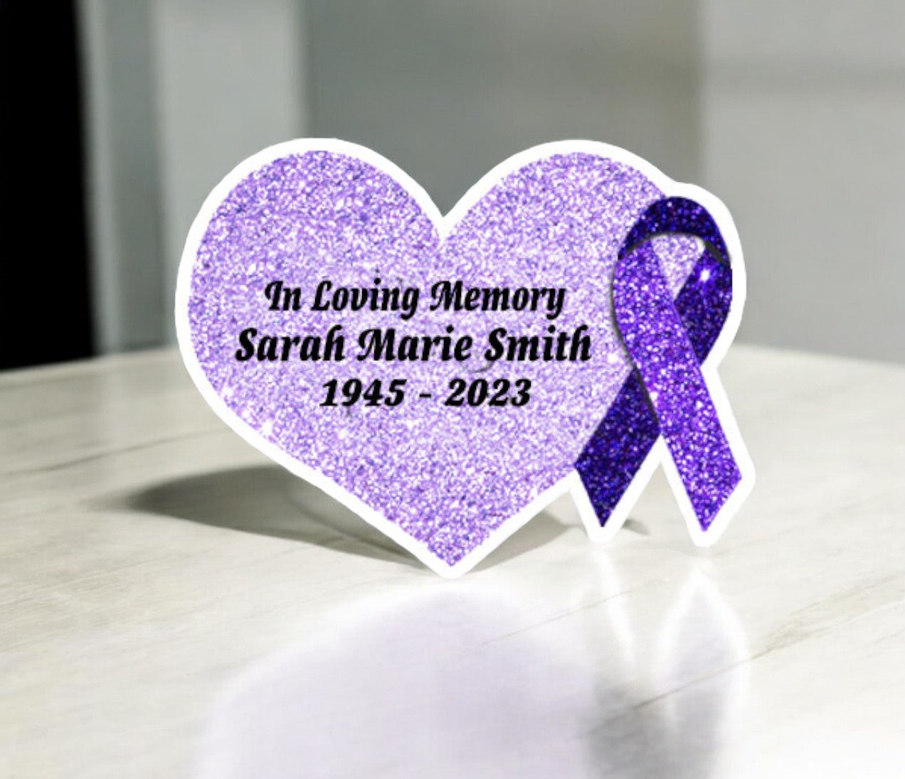 Purple Cancer Ribbon Heart Pin - Pack of 10 - The Funeral Program Site