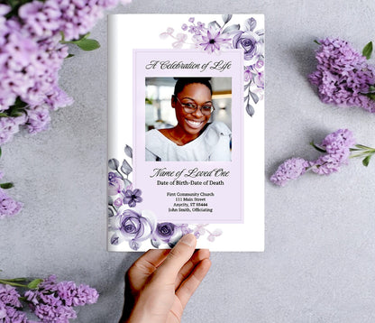 Purple Dream Online Funeral Program Template