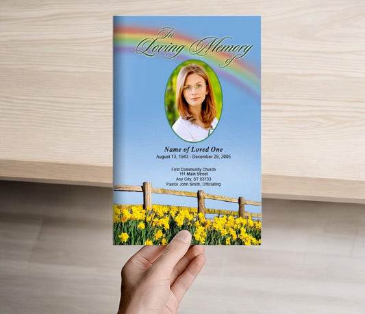 Rainbow Funeral Program Template - The Funeral Program Site