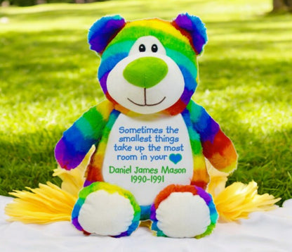 Rainbow Teddy Memorial Stuffed Animal-Urn