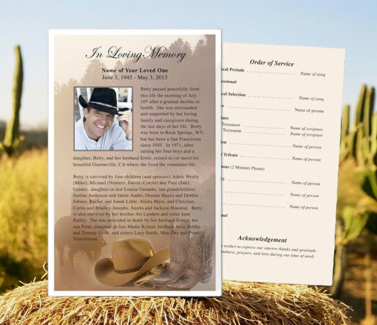 Ranch Funeral Flyer Template - The Funeral Program Site