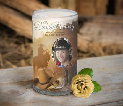 Ranch Personalized Glass Memorial Candle