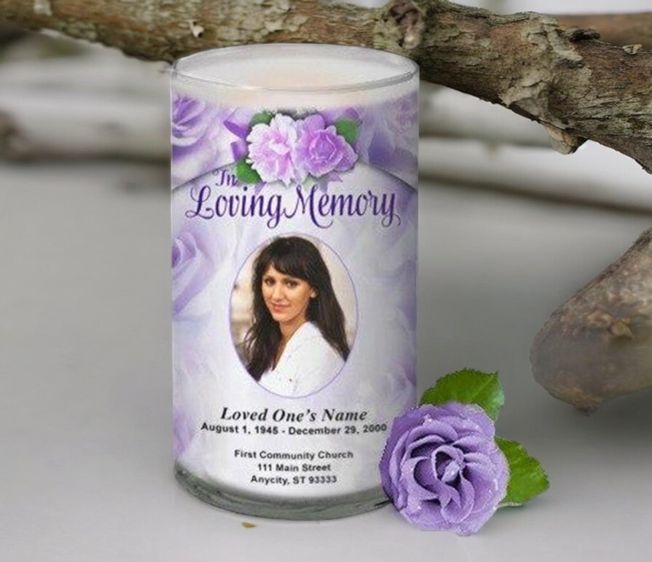 Rapture Glass Personalized Memorial Candle - The Funeral Program Site